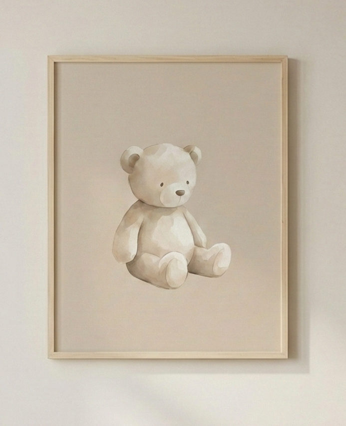 Quiet Bear – Minimalist Nursery Wall Art