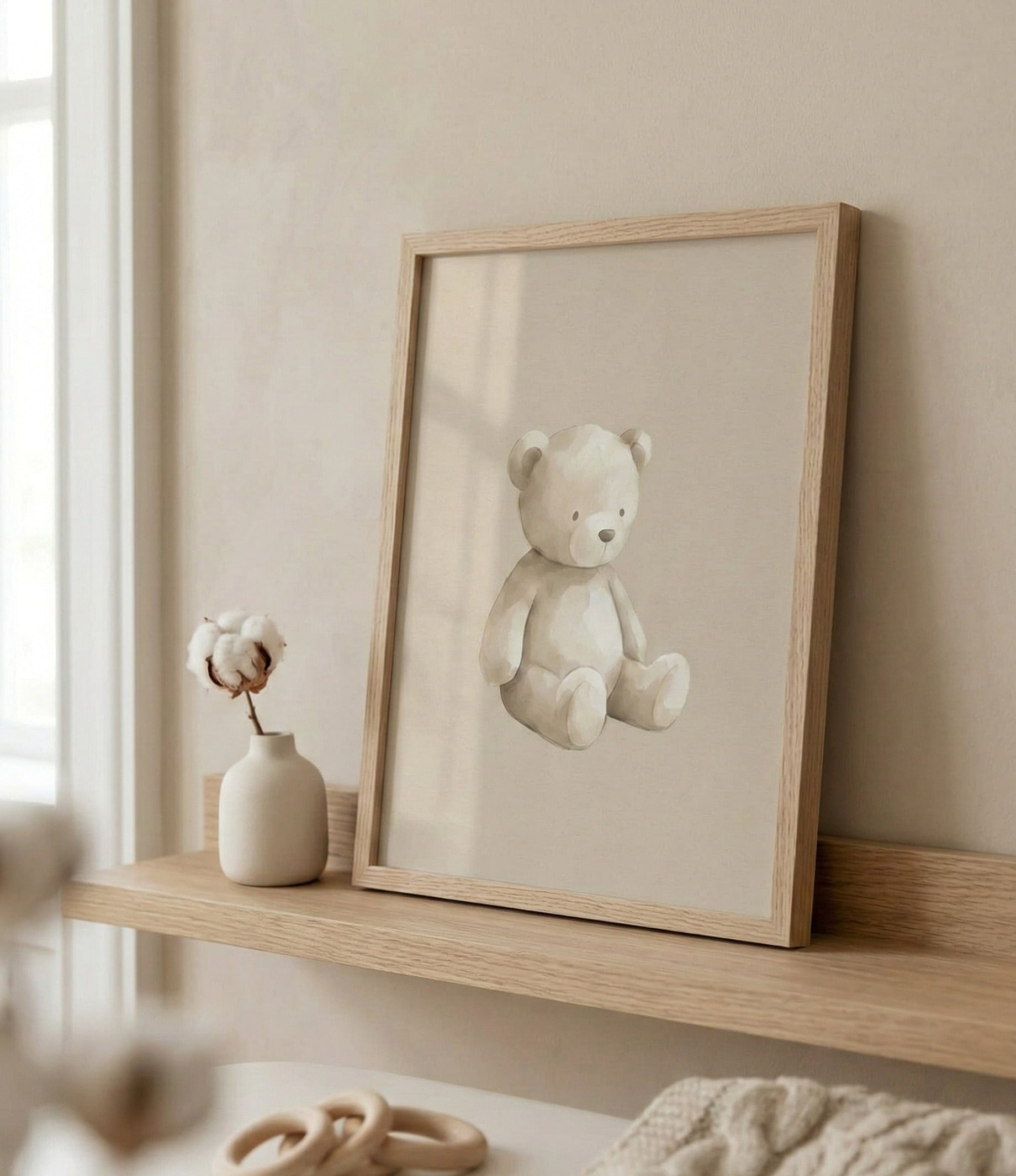 Quiet Bear – Minimalist Nursery Wall Art