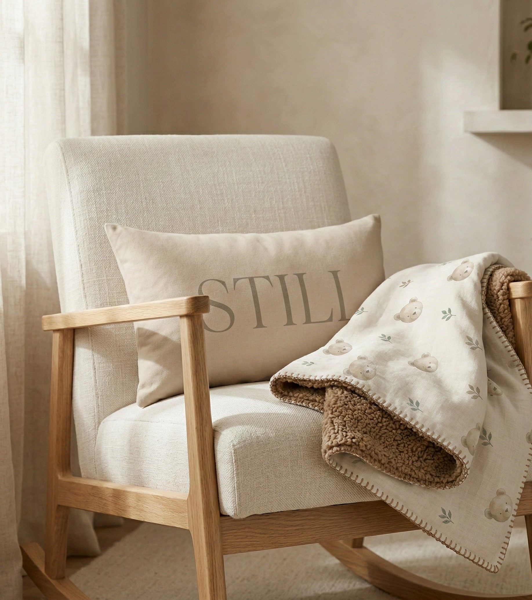 Still – Typographic Nursery Pillow